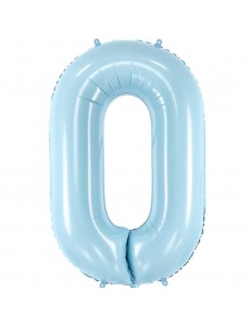 Balão Número 0 Azul Claro